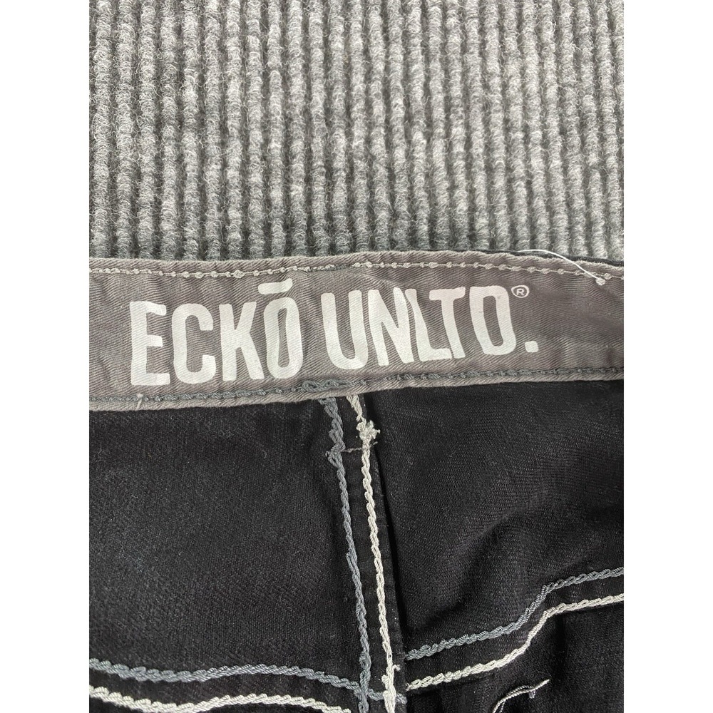 Ecko Jeans Men 38x32 Black Cotton Denim Streetwear Grunge Skater Baggy Fit Y2k - Picture 10 of 16
